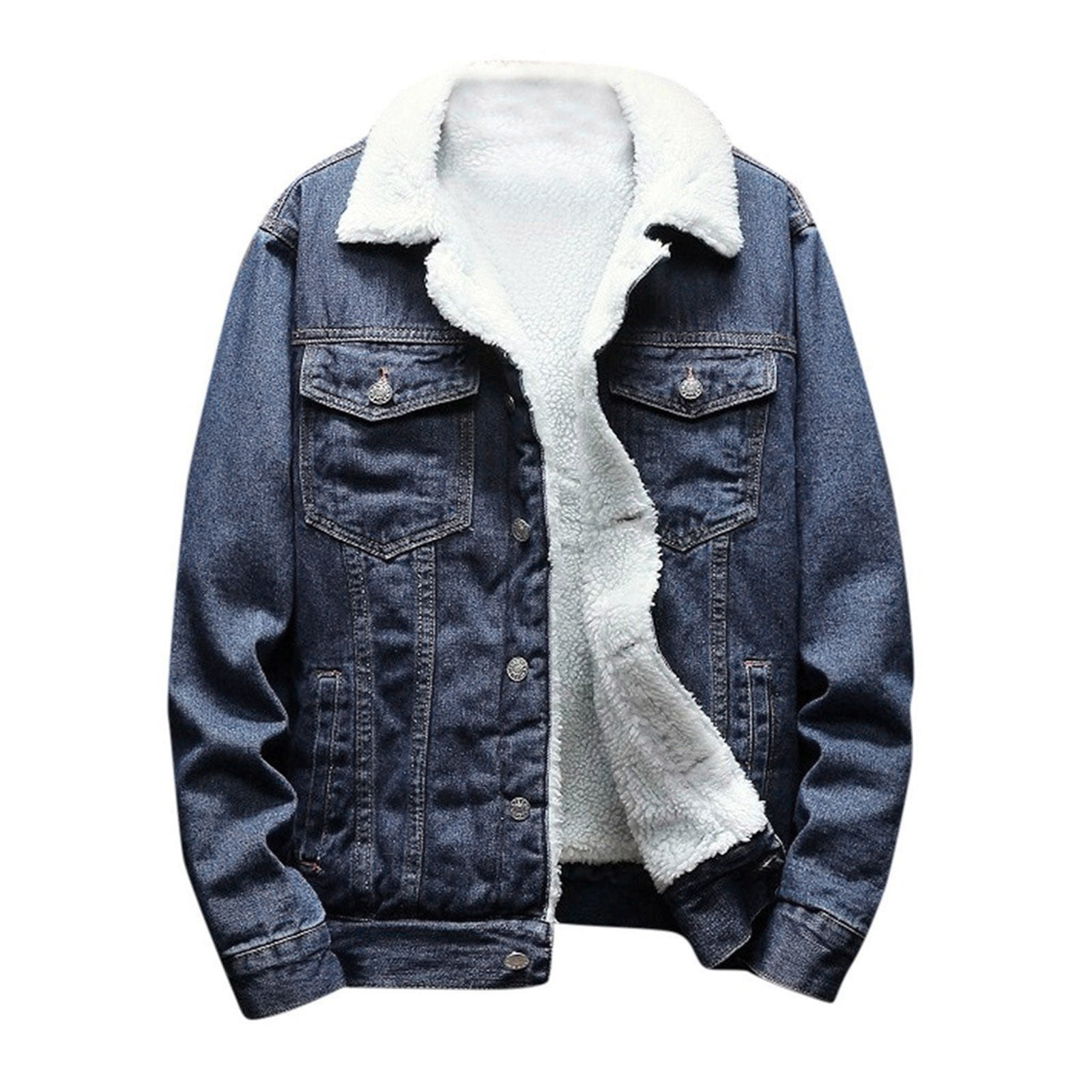 Cheap Winter Jean Jackets Men Warm Denim Coats Fashion Cowboy Outerwear Men  Liner Thicker Fleece Denim Jacket Black Blue | Joom